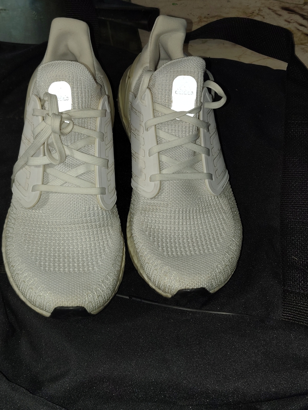 Women's White Knit Athletic Sneakers